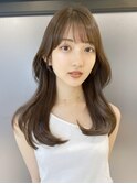 表参道 顔まわりカット くびれヘア ブリーチなしベージュカラー