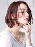 大人可愛い小顔美髪ツヤ髪ピンクラベンダー前髪なしショートA5