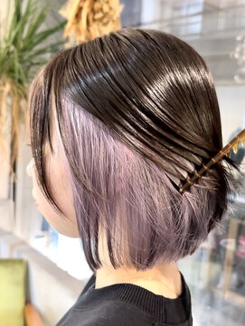 アンダーバーホワイト 広島 本通店(_WHITE) ☆髪質改善ブリーチ インナーカラー/ラベンダー/2ブリーチ