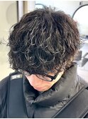 波巻きパーマスパイラルパーマメンズマッシュセンターパート横浜