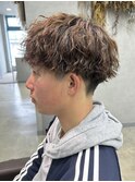 メンズパーマセンターパートマッシュツイストスパイラルパーマ