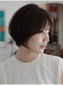 大人マッシュショート丸みショート黒髪ショートベリーショート