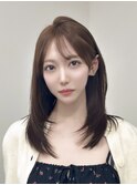 シースルーバングレイヤーカットナチュラルカール