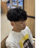 ツイストスパイラルマッシュツーブロック刈り上げ