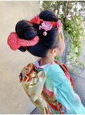 七五三　七歳　日本髪　かんざし　和装【立川/soell/水島】