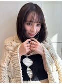 柔らか質感 ミディアム 透明感カラー 2wayバング