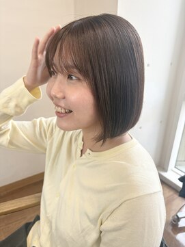 スタイル 袋町(STYLE) 切りっぱなしボブ ボブヘア オリーブベージュ ベージュカラー