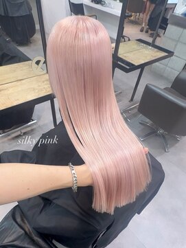 ベレーザ 渋谷(BELEZA) 17212髪質改善全頭ブリーチリタッチカラーホワイトピンク