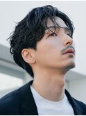 シャドウパーマスパイラルパーマセンターパート大人メンズヘア