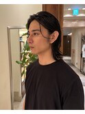 ニュアンスパーマ メンズパーマ メンズロング センターパート