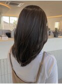 桑名ロングレイヤーカットハッシュカット透明感カラー重めロング