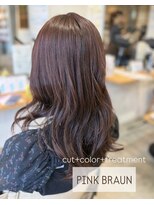 ティーズピーク(ty s peak) 【cut+color+treatment】 ワンカラー × くすみピンクブラウン