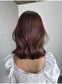 ミディアムレイヤー×ピンクベージュ