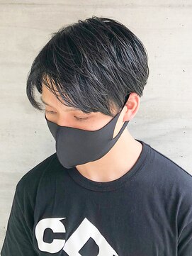 銀座マツナガ 浅草店 黒髪ナチュラルマッシュ前下がりソフトツーブロック