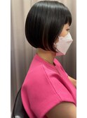 黒髪ボブ×インナーカラー
