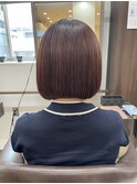 ミニボブ×赤味カラー◎