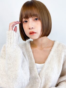 ソア 渋谷(soar) 20代30代ミニボブココアブラウン小顔美肌ストレート丸み