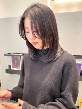 ケーツー あべのキューズモ－ル店(K-two) レイヤーカット*顔周りレイヤー*前髪なし*センターパート*小顔