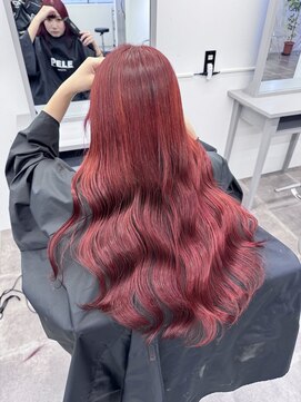 ペレ 栄店(PELE) デザインカラー/レイヤーカット/ウェットヘア/オリーブベージュ