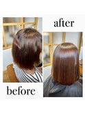 髪質改善縮毛矯正×ボブ
