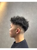 ツイストスパイラル×スキンフェード×アップバング