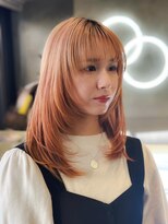 シュク 高円寺(SYUK)&nbsp;顔まわりレイヤーウルフ/オレンジピンク/SYUK高円寺/【坂元】