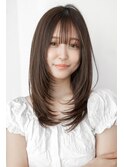 20代30代ミディアム顔周りレイヤーカット髪質改善トリートメント