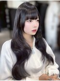 【韓国風ヘア】姫カットレイヤー/韓国風巻き/くすみベージュ