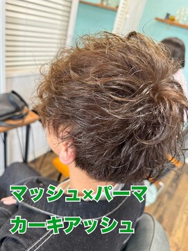 テーラヘアー 南行徳店(TELA HAIR) カーキアッシュ×マッシュ×スパイラルパーマ