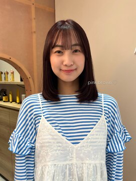 メルト 西梅田店(melt) 透明感ピンクブラウンカラー×ナチュラルレイヤー