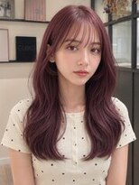 ユーフォリア 青山(Euphoria)&nbsp;ハイトーンカラー内巻き前髪ありくびれヘアゆるめパーマ内巻き◎