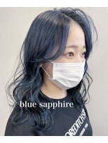 リリー(Lilley)&nbsp;【Lilley 稲永麻衣】サファイアブルー+透け感ヘア 天神/今泉