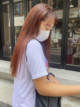 コフィー バイ メルト 吉祥寺(cofy by melt) 【中澤彩乃】オレンジカラーケアブリーチくすみオレンジ前髪