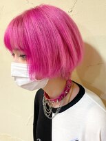 アゴストヘア コシガヤ Agosto hair KOSIGAYA ショートボブ×ホットピンク