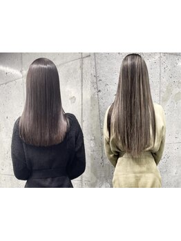 酸性ストレートでダメージレス＆サラツヤ質感♪髪の広がりやうねりを抑えて、艶感たっぷりの憧れの美髪へ…