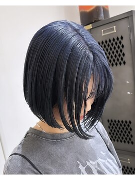 ヲタク(wotaku.) ブルージュネイビーブルーブリーブラックダブルカラーボブ