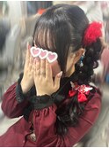 四つ編みツインテール