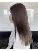 艶髪ロング × ピンクミルクティー 前髪あり ニュアンスカラー