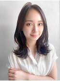 うるツヤ美髪ナチュラルカール斜めバングうる艶髪結べるボブ