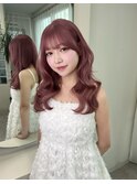 【MISAKI】韓国ヘア/ローズピンク/サイドバング