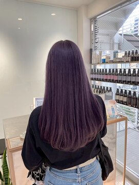ヘアサロン ガリカ 表参道(hair salon Gallica) 【ブリーチカラー】くすみラベンダー×ツヤストレートロング