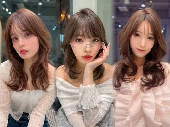 ロンドエニカ 大宮(Lond enika)の写真/レングスを変えなくても顔周り/前髪で劇的に小顔にイメージを変える柔らかな韓国風顔周りレイヤー[大宮]