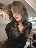 ニルバ(niLva)&nbsp;韓国風バタフライレイヤー×ブリーチなしオリーブグレージュ