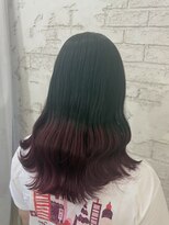 プライズ 池袋西口(prize) グラデーションカラー ワインレッド ブリーチ 池袋