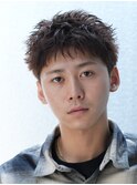 原宿メンズパーマルーズショートアクティブショートツイスパ緩め