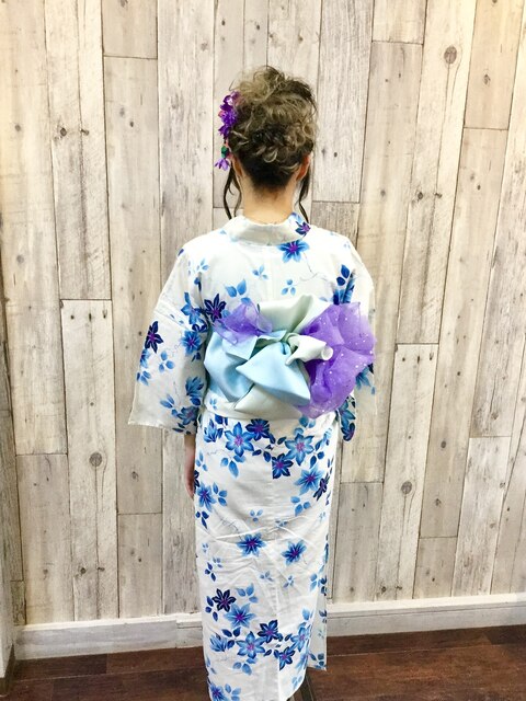 ゆかたの着付けとヘアセットは岡山表町のヘアースペースムーンへ