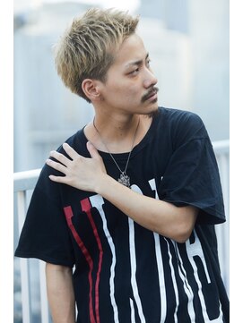 メンズサロンドットリアン(dot. lien) ブロンドショートアップバング/サイドパート【町田/町田駅】