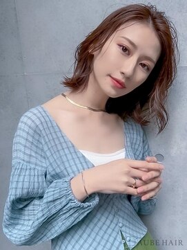 オーブ ヘアー ユニオン 久留米店(AUBE HAIR union) 20代・30代_透け感ブラウンボブ