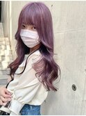 【ダブルカラー】ラベンダーパープル/韓国風/艶巻き/艶ウェーブ