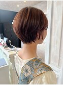 福山人気くびれショートブリーチなしオレンジブラウン20代30代冬